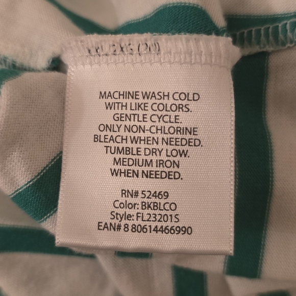 Faded Glory Striped Layered Summer Casual Tank Top Blue Green Asymmetrical XXL - Picture 4 of 4